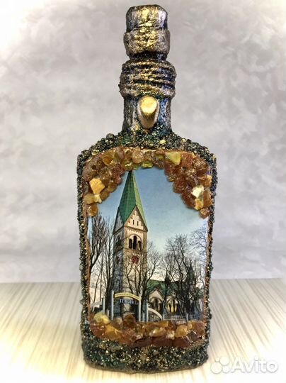 Красивые бутылочки с янтарём