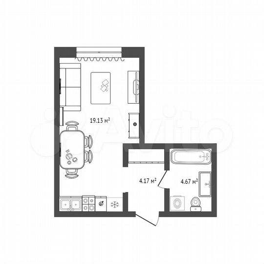 Квартира-студия, 27,9 м², 4/11 эт.