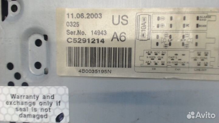 Магнитола Audi A6 (C5) Allroad, 2003