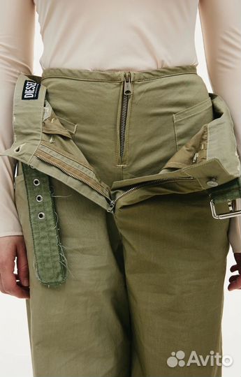 Широкие брюки p-illin diesel с ремнем новые