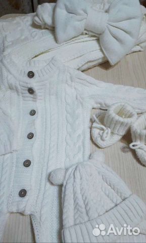 Вязаный комплект для малыша (0-6мес)