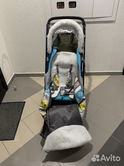 Санки-коляска Ника 7-3 (принт: скандинавский)