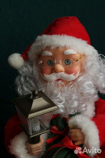 Санта Клаус механическая игрушка, винтаж