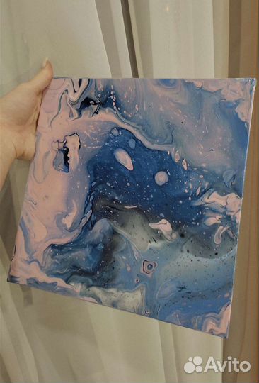 Картина флюид арт, жидкий акрил