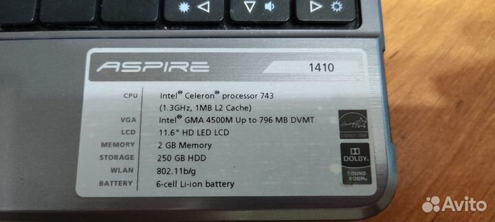 Нетбук Acer Aspire 1410