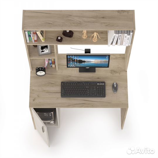 Стол компьютерный Комфорт 12.72 цвет дуб крафт сер