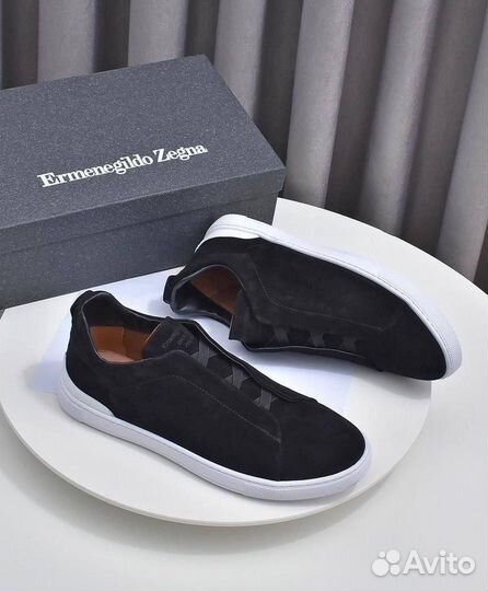 Кроссовки из замши Ermenegildo Zegna