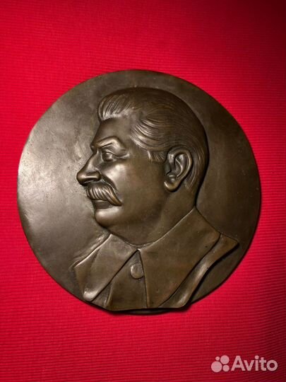 Барельеф 1930г СССР Иосиф Сталин Бронза