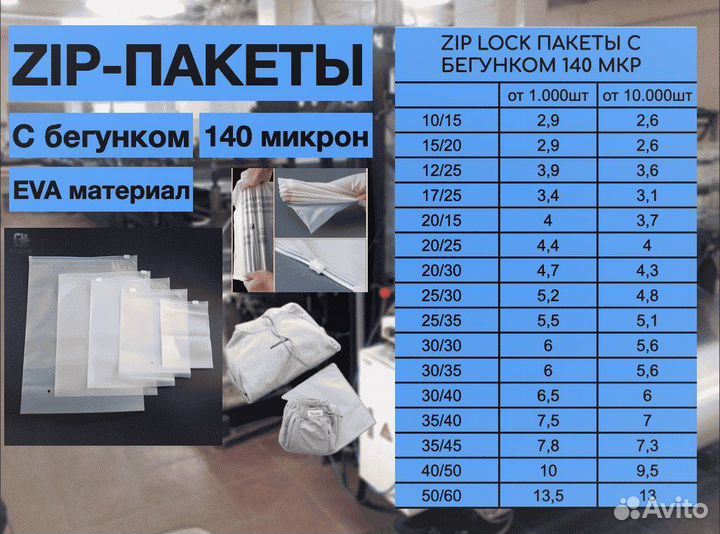 Зип-лок пакеты с бегунком