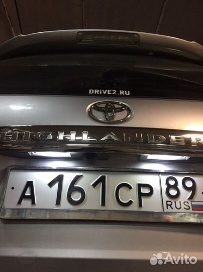 Подсветка номера на Toyota RAV4 Highlander Lexus