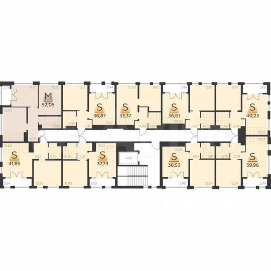 2-к. квартира, 52,1 м², 2/5 эт.