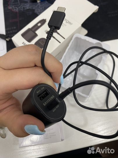 З/у в авто Samsung 45W + Кабель Type C - Type C