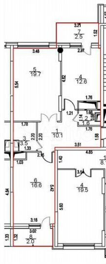 2-к. квартира, 64,1 м², 12/17 эт.