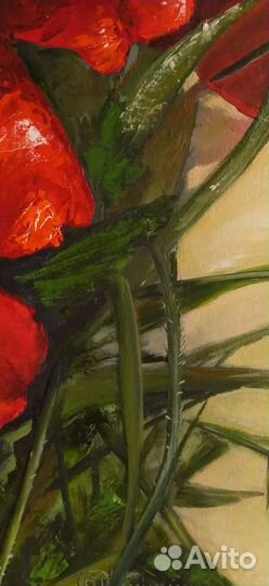 Картина маслом. Цветы. Маки