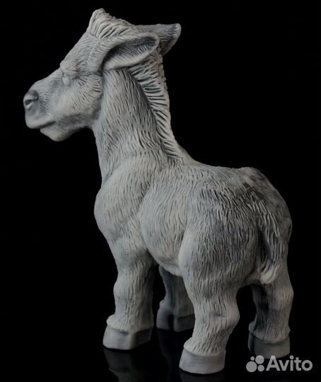 Миниатюрная статуэтка Ослик литьевой мрамор 7.5 см