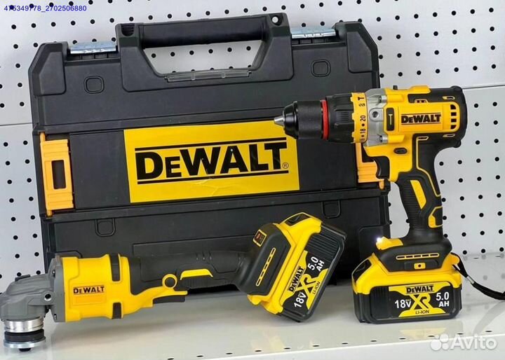 Набор dewalt 2В1 ушм+Шуруповерт с двумя АКБ новый