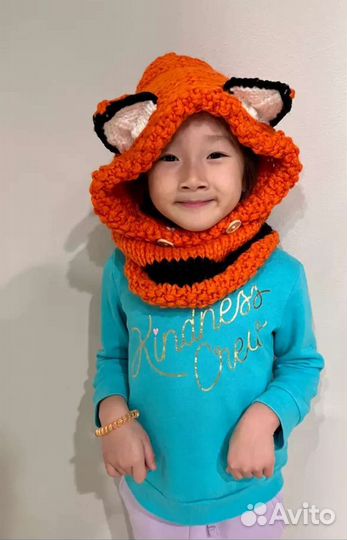 Шапка снуд лиса