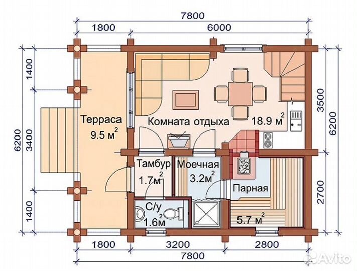 Сруб из оцилиндрованного бревна