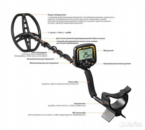 Новый Tianxun TX 850 металлоискатель с батарейкой