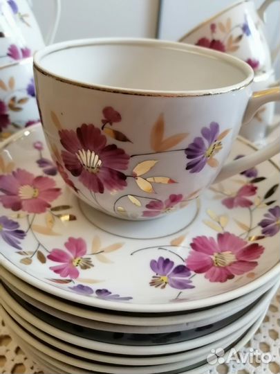 Чайные чашки с блюдцами Вербилки