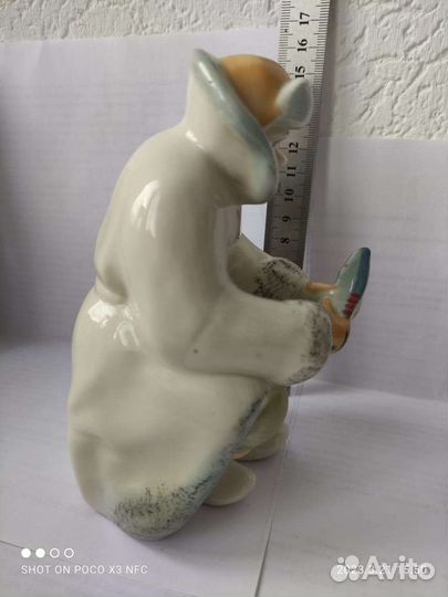 Фарфоровые статуэтки СССР зимняя рыбалка Полонное
