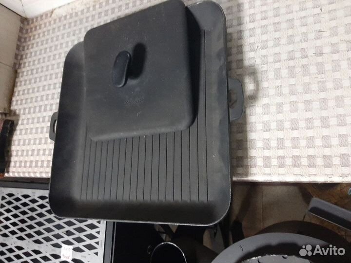 Чугунная сковорода гриль с прессом