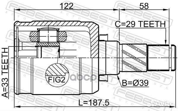 Шрус шрус nissan qashqai/X-trail 07-14 внут.лев