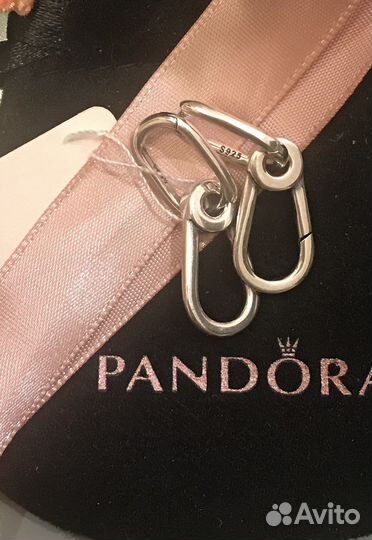 Pandora серьги карабин
