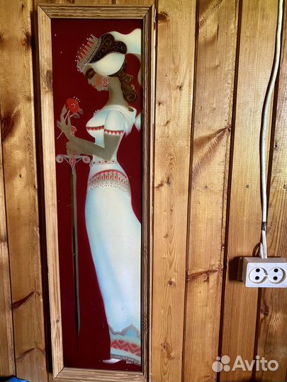 Цветная чеканка панно картина винтаж СССР ретро