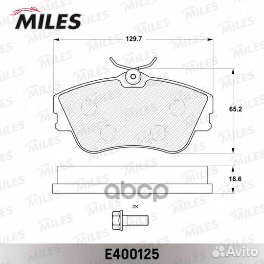 Колодки тормозные дисковые E400125 Miles