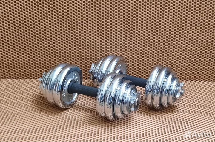 Гантели хром разборные 30кг. 28кг. Гриф 1200мм