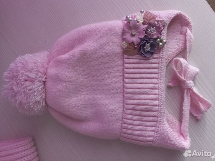 Зимняя шапка и снуд для девочки