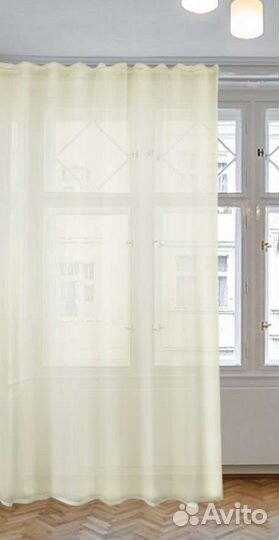 Шторы нитяные кисея + штора капрон, цвет шампань