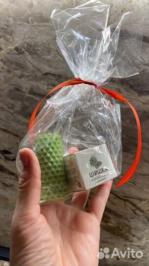 Подарочный набор свеча и шишка в шоколаде