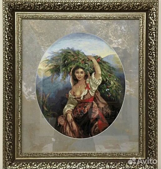 Картина вышивка Итальянка