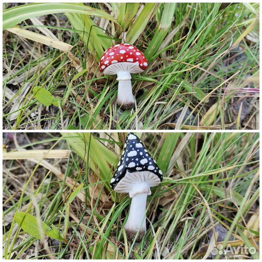 Брошь значок мухомор грибы ручная работа
