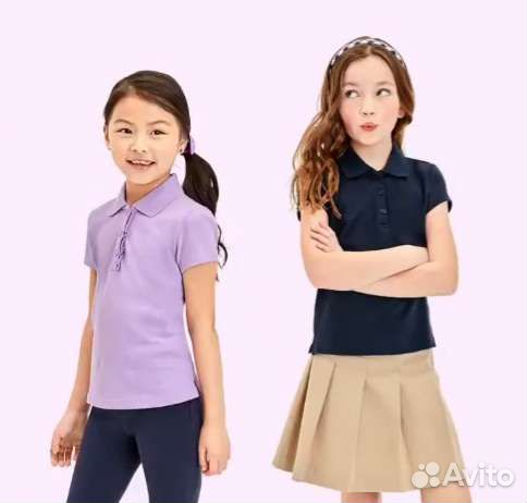 Белые блузки поло школьные Children's place