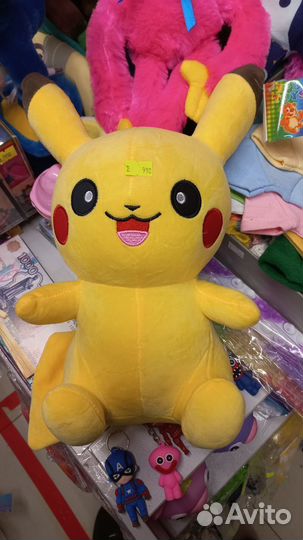 Мягкая игрушка пикачу 35 см покемоны пика пика