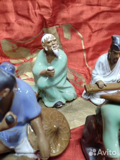 Статуэтки фарфоровые Китайские мудрецы Набор 5 шту