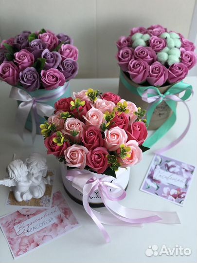 Букет из мыльных роз