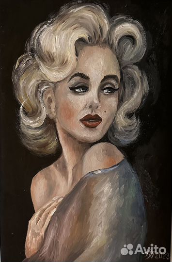 Мэрилин Монро картина маслом на оргалите 20/30