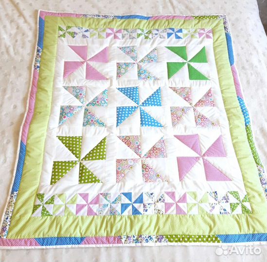 Лоскутное одеяло ручной работы для новорожденного
