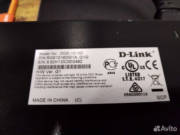 Коммутатор D-link DGS-1016D