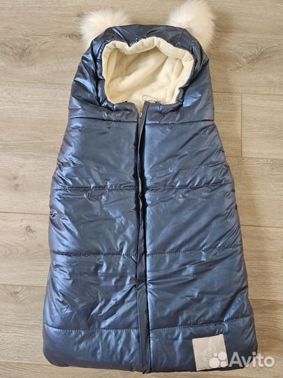 Зимний конверт в коляску на овчине