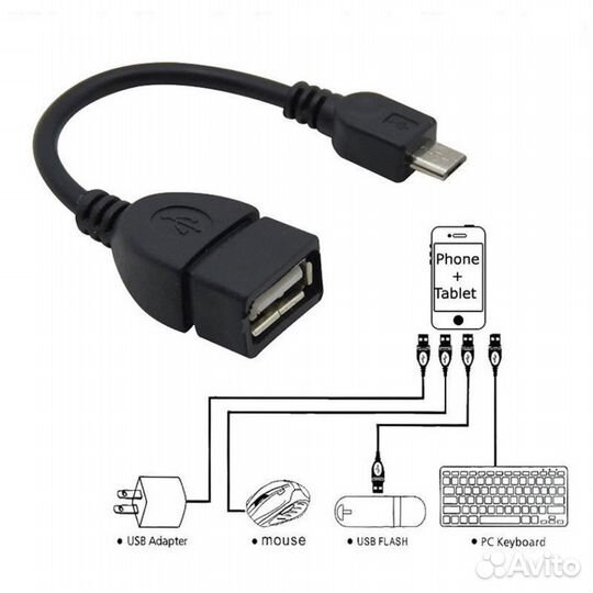 Адаптер OTG micro USB - USB 2.0