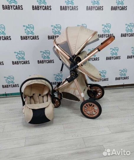 Коляска 3в1 трансформер Новая (светло-Бежевый)