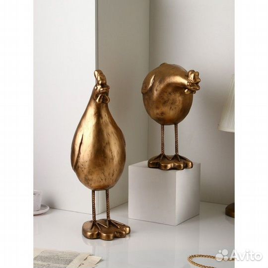 Набор фигур 'Цыпочки', полистоун, 58 см, золото, 1