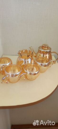 Чайный сервиз СССР дутое стекло