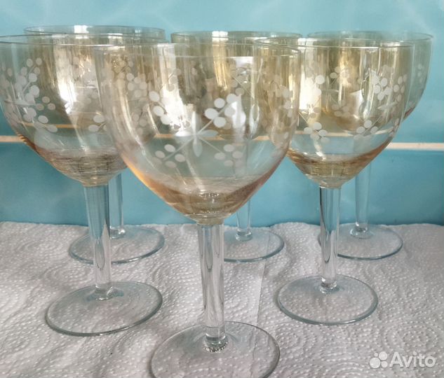 Бокалы из цветного стекла СССР