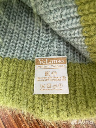 Шапка женская пушистая пух норки шерсть